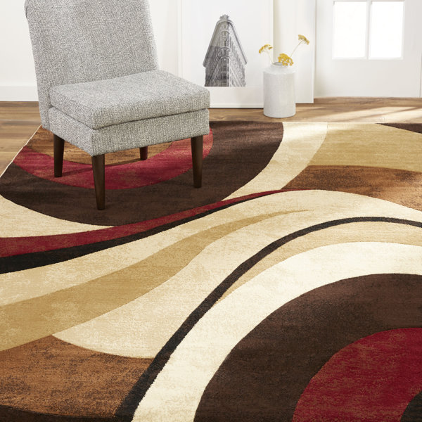 Andover Mills™ Nadell Abstract Area Rug in Brown/Beige/Red & Reviews